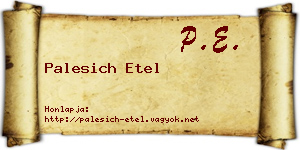 Palesich Etel névjegykártya